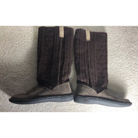 Keen Auburn Boot Suede Leather  Sweater Slip On Tall Boot Size 6.5. Brown EU 37 - Picture 8 of 9